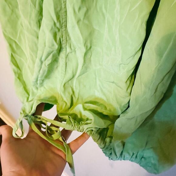 TIBI Eco Cape Green Silk Sleeveless Crew Neckline Zippers Shift Dress Size 6 - Picture 11 of 16